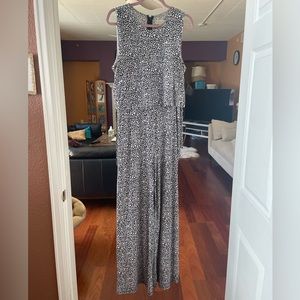 Black and white flower dotted Michael Kors jumpsuit size M